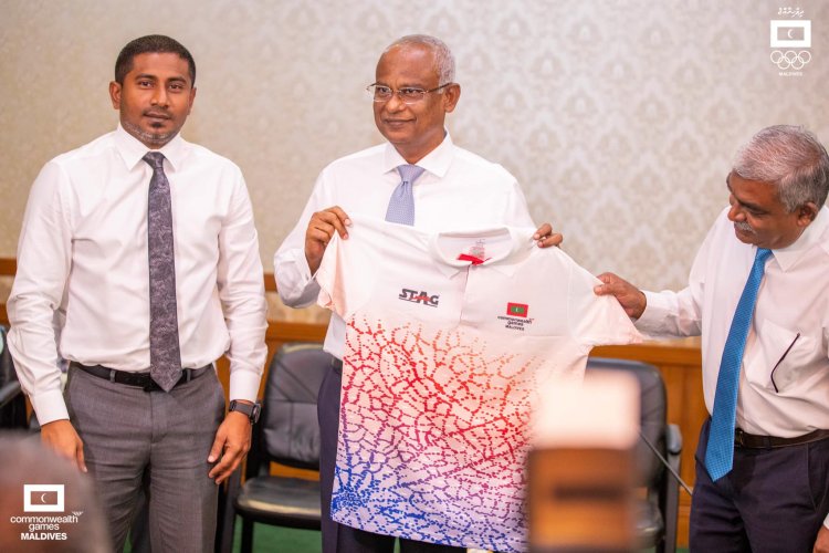 President Ibrahim Mohamed Solih launch the official uniform for Birmingham 2022 Commonwealth Games and 5th Islamic Solidarity Games.